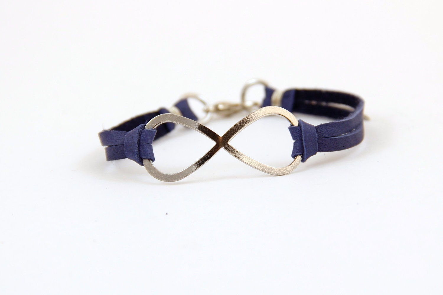 Infinity - Blue Leather and Silver Clasp
