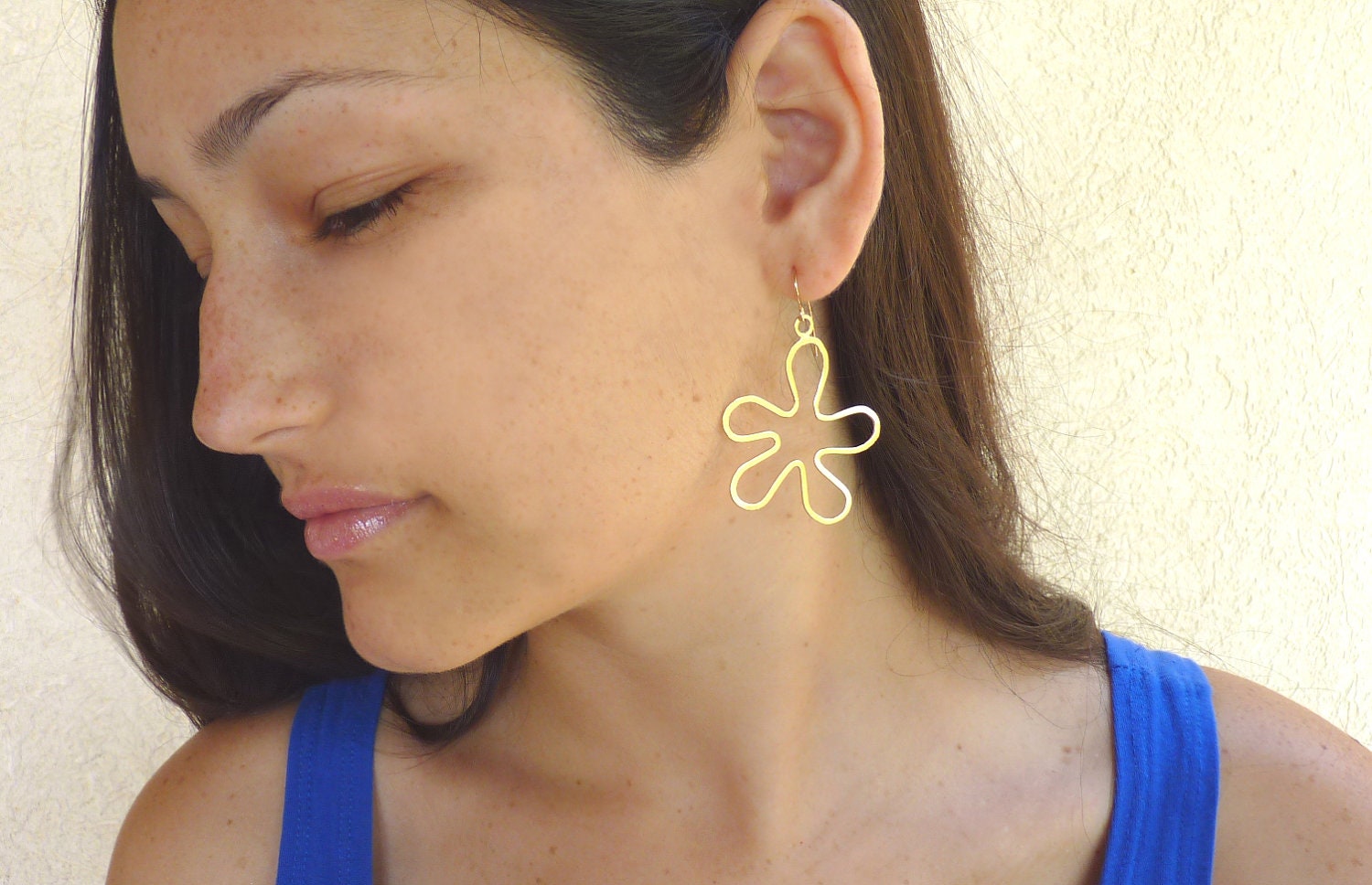 Flower Earrings - Gold Plated  18k - Gold Earings