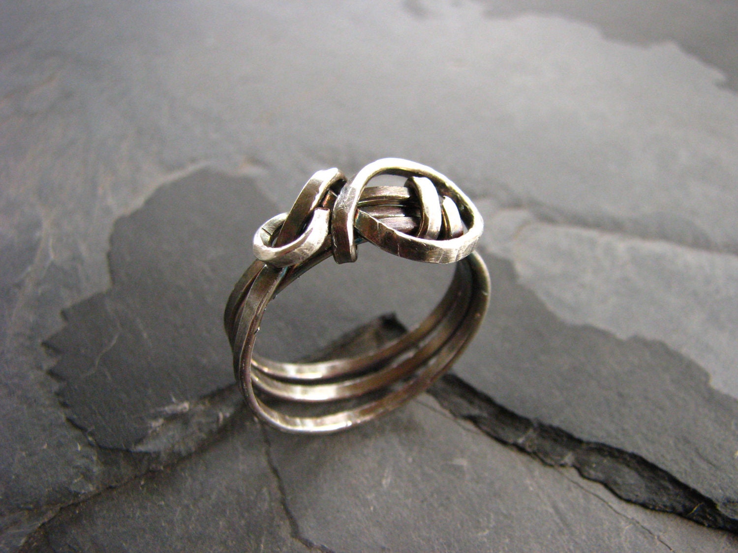 Silver Ribbon Ring - Free Form - Size 8.5