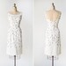 Vintage 1960s white beaded cocktail dress / vintage 60s dress / vintage party dress