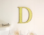 shabby cottage chic wall letters wood nursery wedding decor Letter D Spring Green