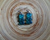 Gummy Bear Earrings Hook Dangle Silver Heart Surgical Steel Choose-Your-Color