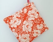 Pot Holder - Orange and Pink Floral Geometric