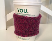 Purple Felted Cup Cozy