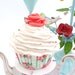 Shabby Chic fake cupcake for kitchen decoration bridal shower favor, christmas ornament ,coffee shop decor  ,white icing unique gifts