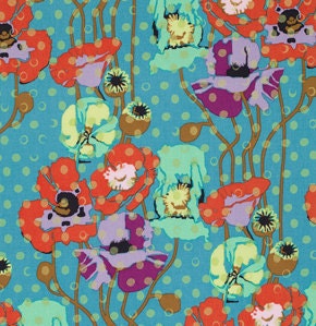 1 yard - Raindrops poppies in Candy, Field Study collection by Anna Maria Horner