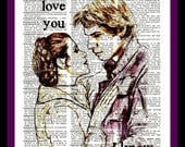 Buy Any 2 Prints get 1 Free Han Solo  Leia I love You I know Star Wars Vintage Dictionary Art