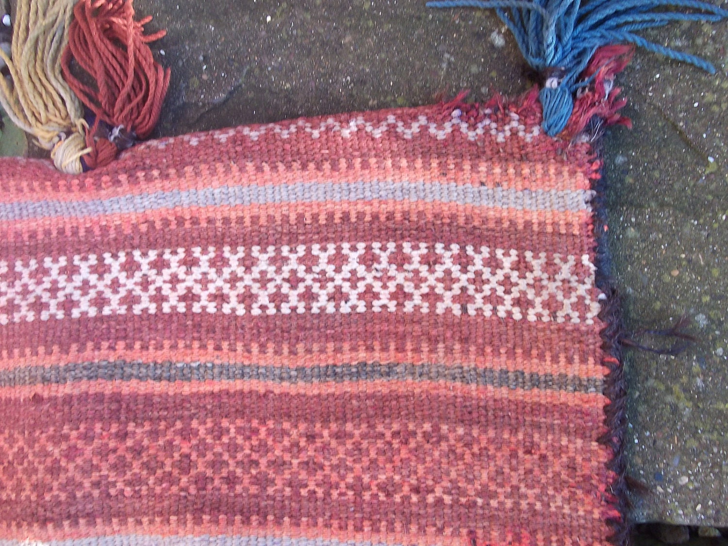 3 ft x 2 ft Tribal Khurjeen Saddle Bag. Hand Woven Wool. Cushions/pillows.