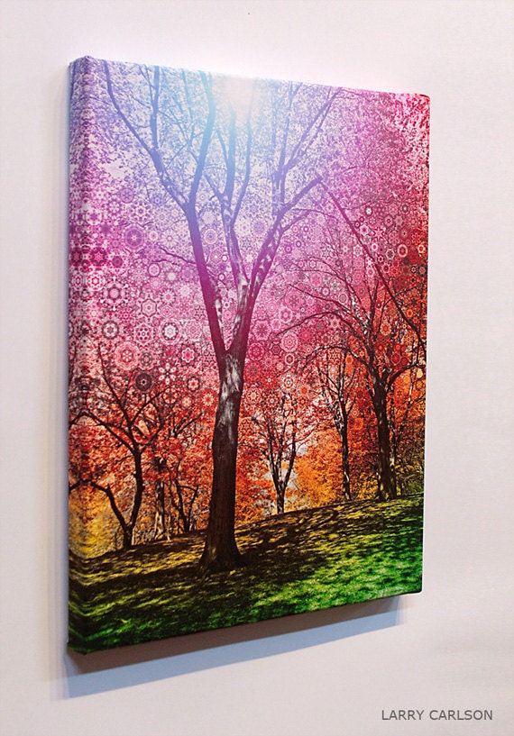 Wonder Tree ... trippy, colorful rainbow trees canvas
