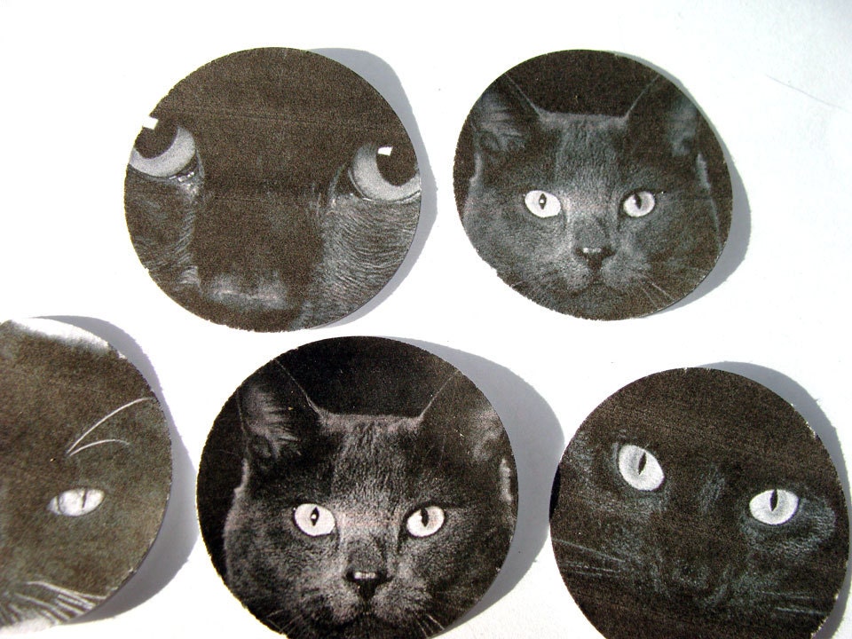 Black Cat Stickers or Envelope Seals Set of 20 - SiriusFun