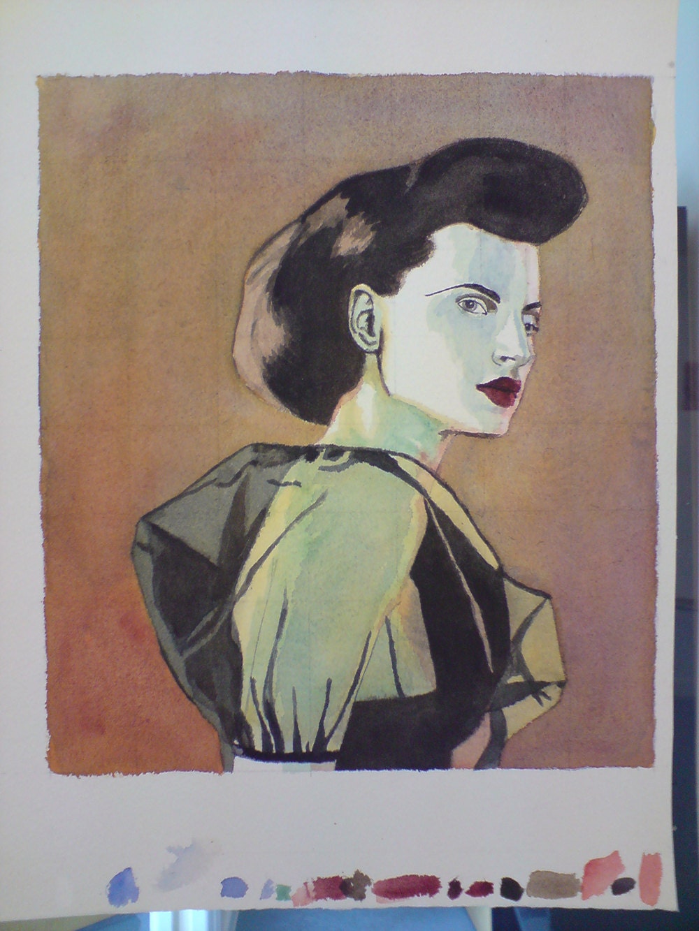 Jessica Stam ORIGINAL PAINTING / Watercolour