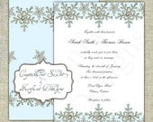 SALE 10% OFF - DIY Printable Crystalline Wedding Invitation Suite in Download Digital Files