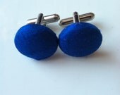 Royal Blue Silk Dupioni Cuff Links