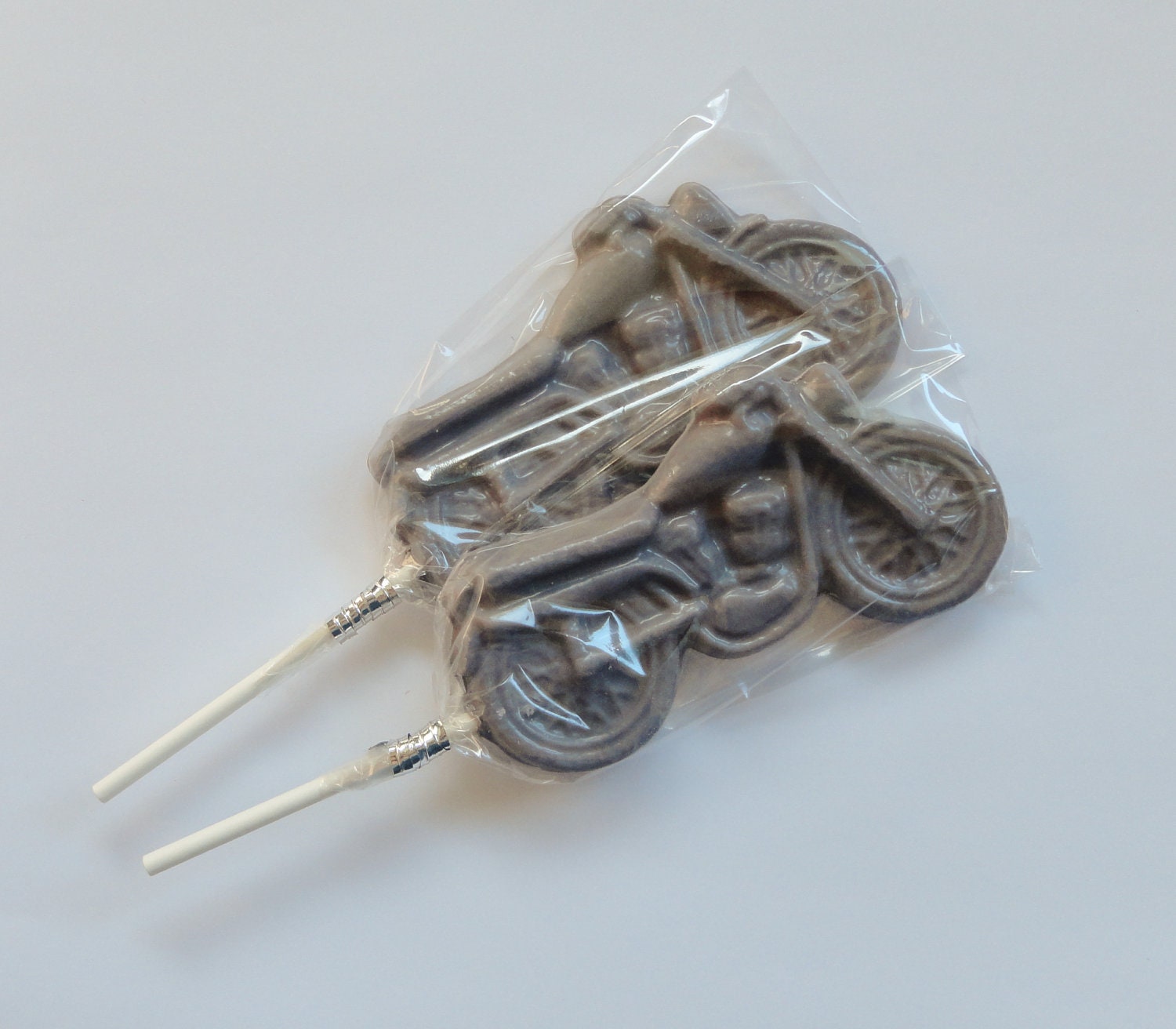 1 DOZEN Chocolate Lollipops -- MOTORCYCLES -- Great GUY Gifts, Boy Birthday favors, Wedding favors, Baby Shower favors