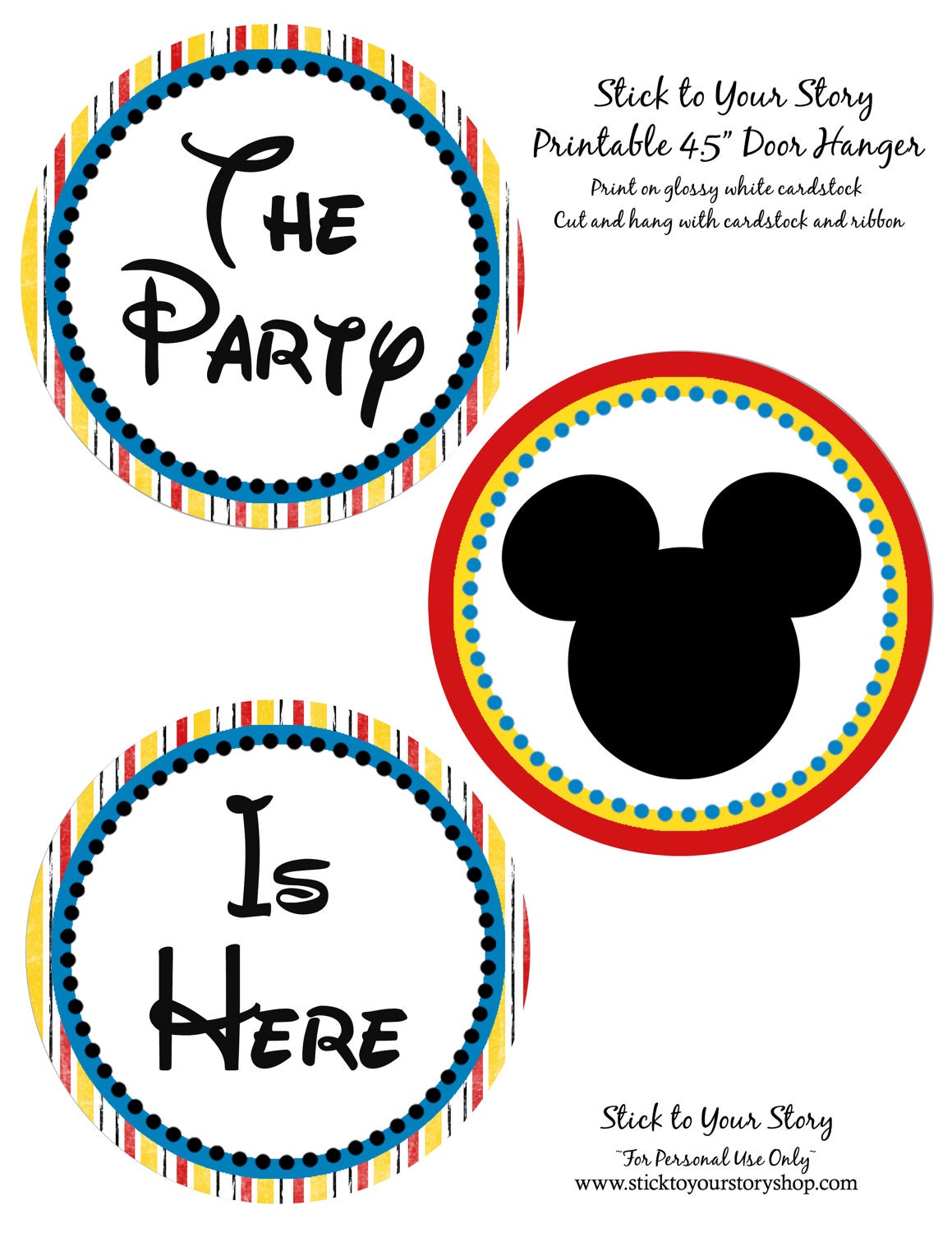 Welcome Door Sign Printable Boy - Mickey Mouse Birthday Party Line - STYS
