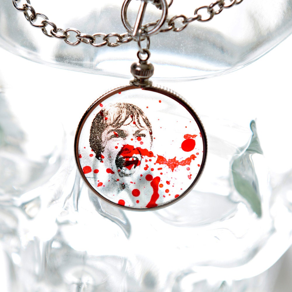 Psycho - Janet Leigh - Creepy Blood Spatter - Shower Scene - Monocle Necklace