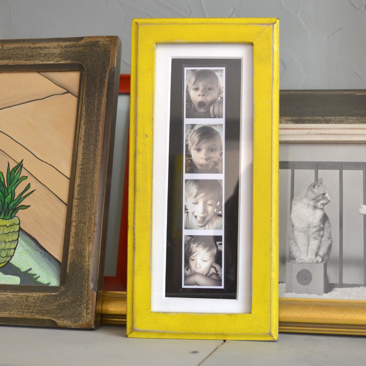 4x10 Picture Frame for Photo Booth Strip in 1x1 Outside Cove Style and Color OF YOUR CHOICE