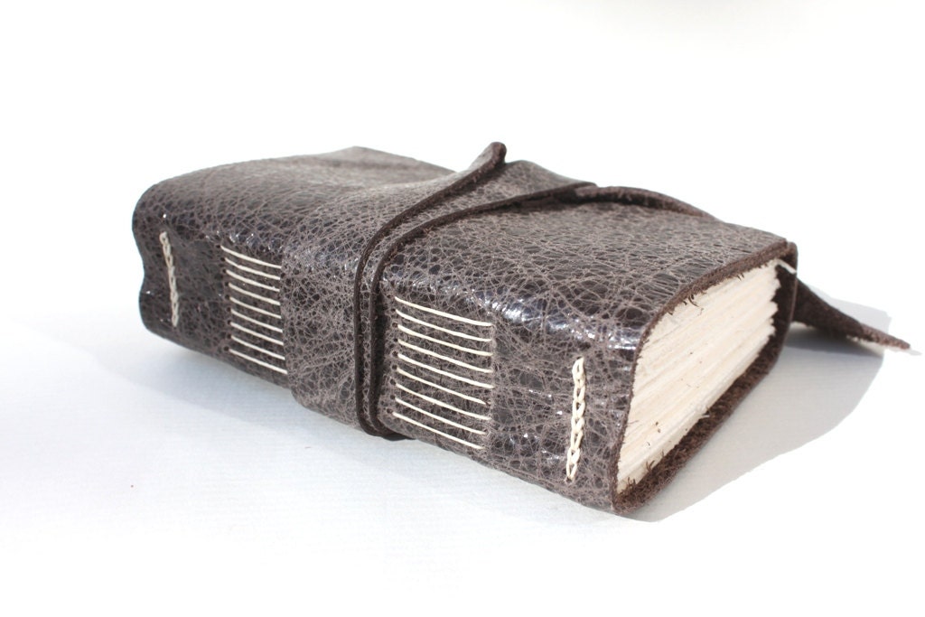 Coal - Leather Journal or Sketchbook - Handmade