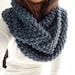 Brooke Chunky Infinity Scarf Cowl, Denim Blue