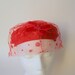 Vintage Red Fascinator with Bird Cage Veil