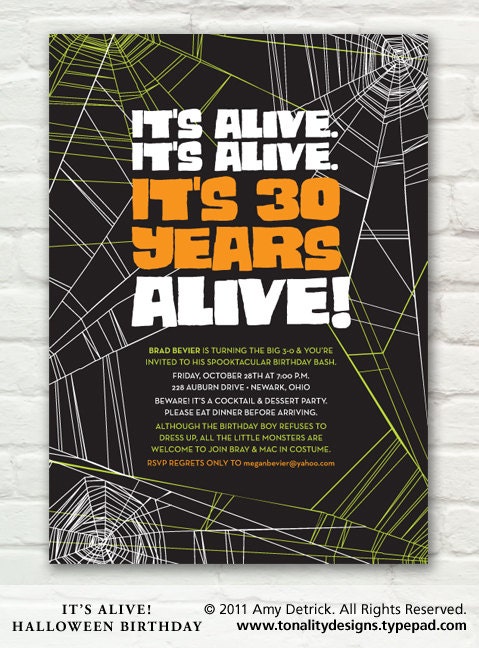 Halloween Birthday Invitation: It's Alive DIY Printables