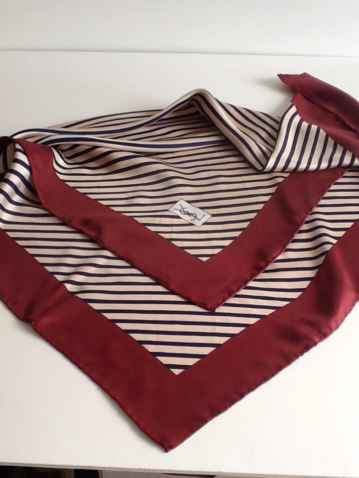 70s YSL nautical stripe extra large silk scarf