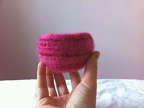 Three Felted Wool Nesting Bowls (in a swirl of pinks)