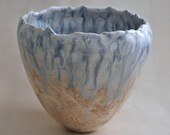 Rain, Overland- OOAK, hand made bowl, marbled porcelain, bowl, ceramic bowl, pottery bowl, lavender, white, blue, landscape, clay