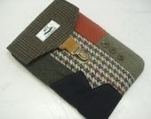 iPad Mini case, Nook, Kindle, Tablet, E reader, Eco Friendly,  vintage plaid,  Recycled suit coat