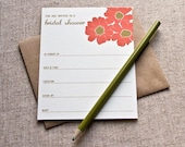 Floral Bridal Shower Fill In Invitations, Set of 8