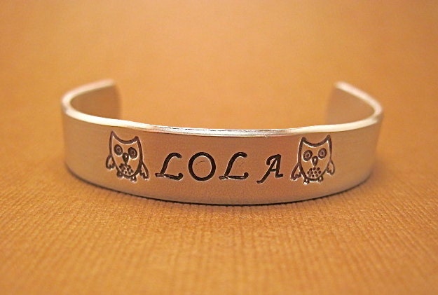 Kiddo- 3/8" x 4" child's aluminum cuff bracelet hand stamped for your little one