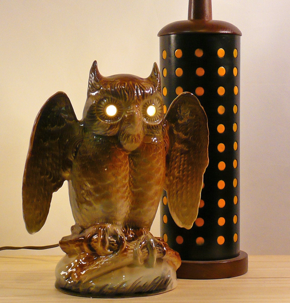 Reserved - Mid-Century Walnut and Orange Tiled Table Lamp