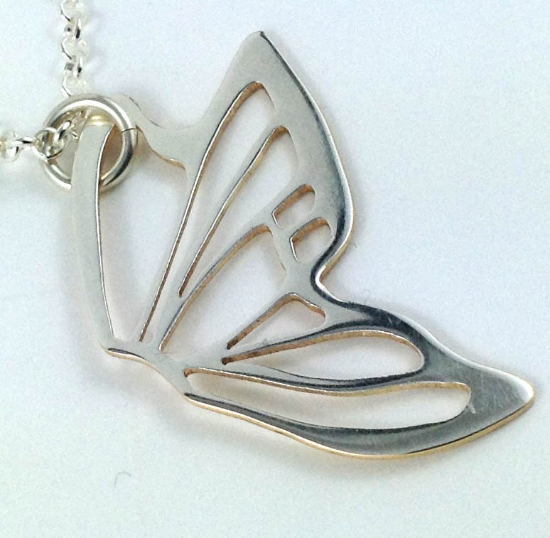 Sterling Silver Butterfly Wing Pendant