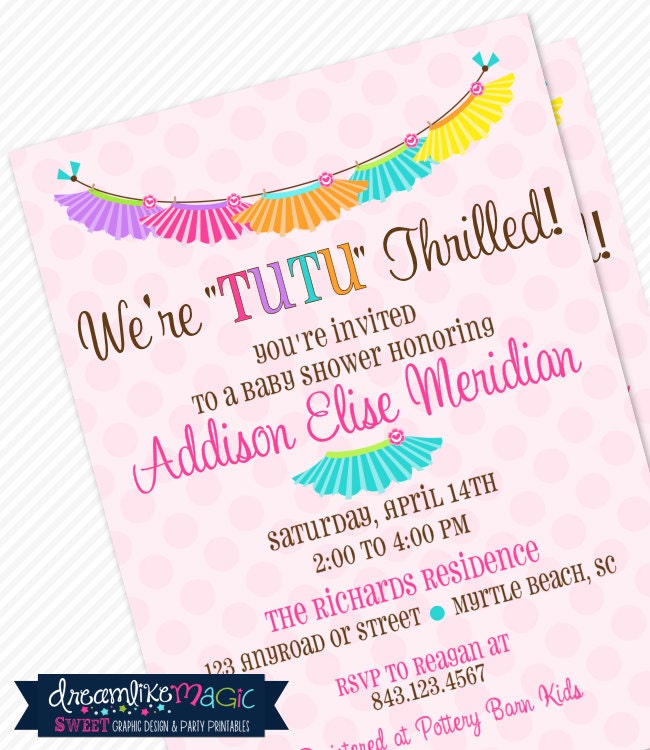 Printable Baby Shower Invitation-Tutu Thrilled Design Il_170x135