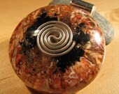Brecciated Jasper and Black Tourmaline Orgone Pendant