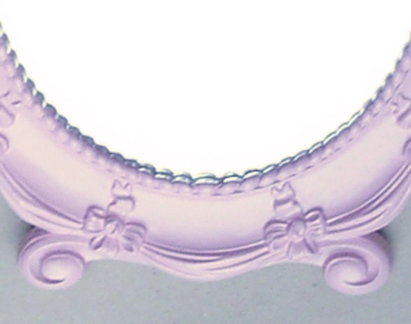 PRETTY in .PINK Vintage SYROCO Mirror . . . Pink, White, Black . .  .Wall or Table Mirror