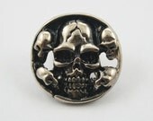 10 pcs.Zinc Silver Tone Skull Head Rivets Studs Buttons Decorations Findings 21 mm. KSKN40