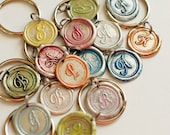 MOTHERS DAY Gift PERSONALIZED initial key Chain / Wax Seal / a b c d e f g h i j k l m n o p r s t u v w - sealedwithYOU