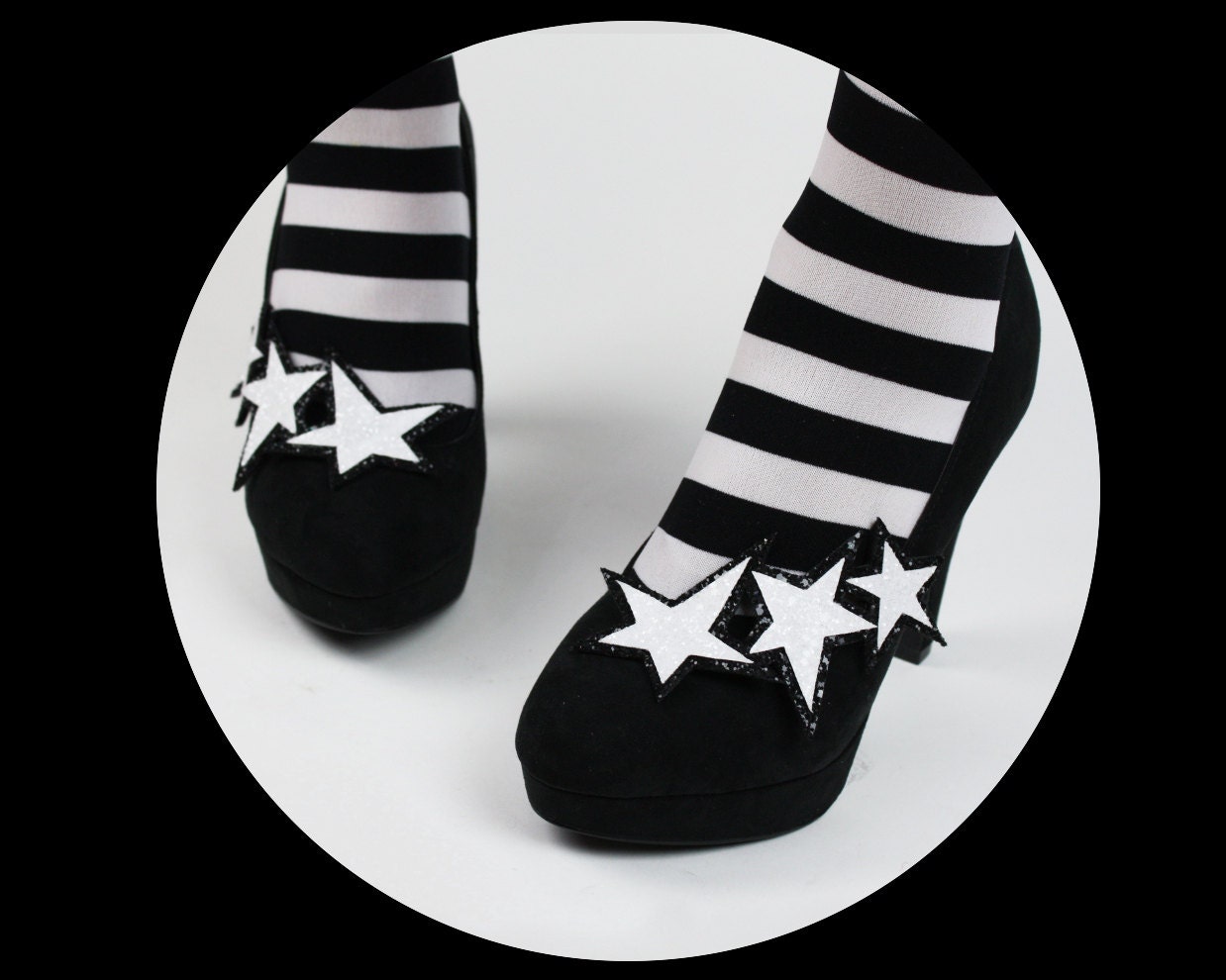 Glitter Stars Double Shoe Clips