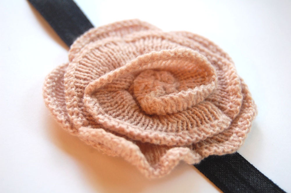 Knit Rose Headband (Custom Size)
