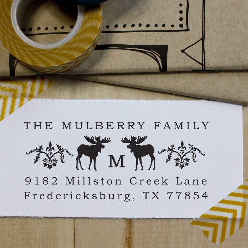 Custom Address Stamp - Self Inking Rubber Stamp -  Northland Moose