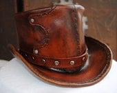 Hand-made leather top hat - choose your size