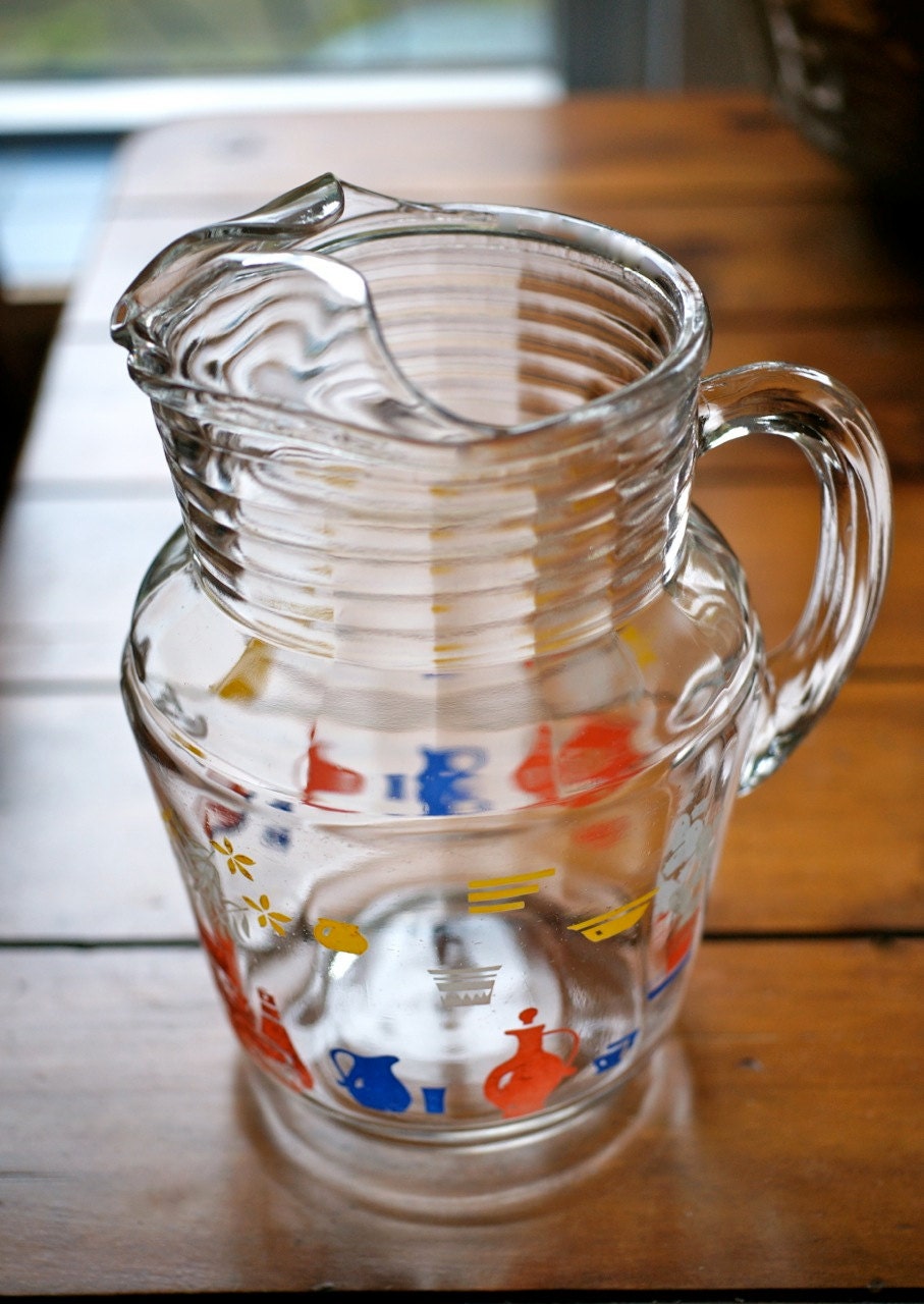 1950s glass pitcher