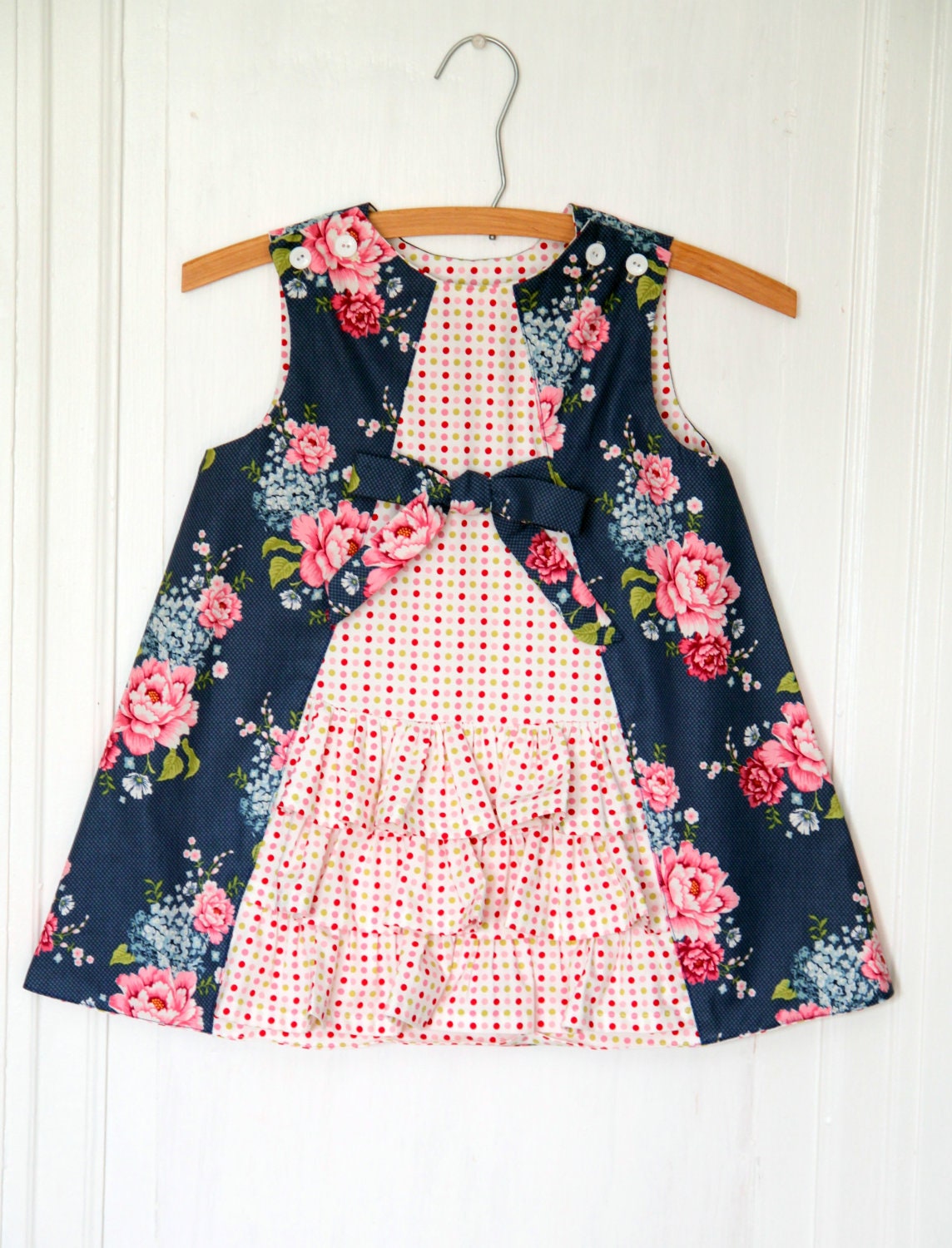 Girls Ruffle Dress PRINTED PATTERN: Ruby Ruffle Dress - Original Printed Sewing Pattern - Size 6 Month through 10 Years by The Cottage Mama