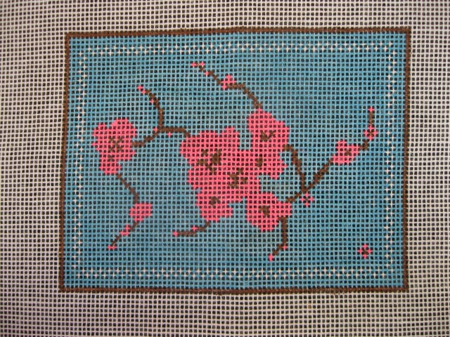 Handpainted Needlepoint Canvas - Cherry Blossom