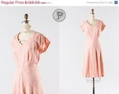 SALE....two day sale // 1950s dress xl / 50s pink lace dress : Bubble Yum