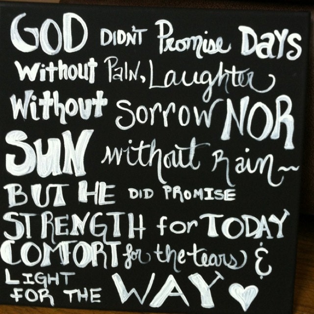 God's Promise Quote/Saying 12x12 White on Black Canvas Hand Painted Painting Original Art Scripture