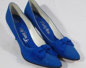 Vintage 1940's Vintage Frank More Royal Blue silk Heels