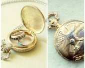 Vintage Pocket Watch Ring Bearer Pillow with Chain, sentinel, vintage pocket watch ring pillow,  'Guardian'