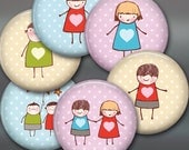 cute kids fridge magnets, stick figure kids drawing magnets, kitchen decor, large fridge magnet set 1